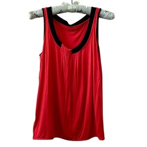 5/$20 LOFT Red and Black Asymmetrical Neck Sleeveless Camisole